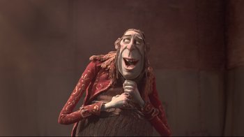 Movie still from “The Boxtrolls” (2014), directed by Anthony Stacchi – A character from the movie shrek; Medium shot, Low angle