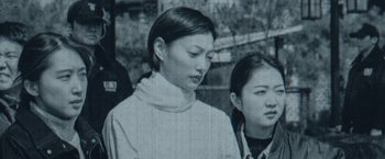 Movie still from “The Call” (2020), directed by Timothy Woodward Jr. – Two young women standing next to each other; Close Up shot, High angle
