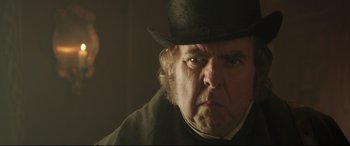 Movie still from “Mr. Turner” (2014), directed by Mike Leigh – An old man with a hat and a beard; Close Up shot, Low angle