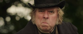 Movie still from “Mr. Turner” (2014), directed by Mike Leigh – An old man with a hat and a beard; Close Up shot, Low angle