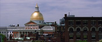 Movie still from “The Departed” (2006), directed by Martin Scorsese – A view of the dome of the state capitol building; Extreme Wide shot, High angle