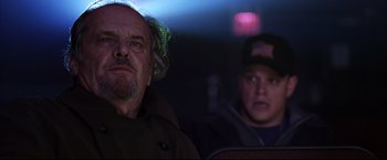 Movie still from “The Departed” (2006), directed by Martin Scorsese – A man and a woman sitting in a car; Close Up shot, Low angle