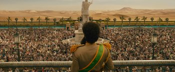Movie still from “The Dictator” (2012), directed by Larry Charles – Extreme Wide shot, High angle