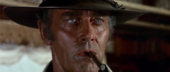 Movie still from “Once Upon a Time in the West” (1968), directed by Sergio Leone – Close Up shot, Low angle