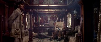 Movie still from “Once Upon a Time in the West” (1968), directed by Sergio Leone – Wide shot, Overhead angle