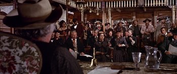 Movie still from “Once Upon a Time in the West” (1968), directed by Sergio Leone – Wide shot, High angle