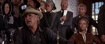 Movie still from “Once Upon a Time in the West” (1968), directed by Sergio Leone – Medium shot, Low angle