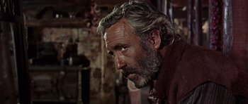Movie still from “Once Upon a Time in the West” (1968), directed by Sergio Leone – Close Up shot, Over the shoulder angle