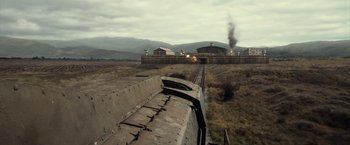 Movie still from “The Expendables 3” (2014), directed by Patrick Hughes – Extreme Wide shot, Low angle