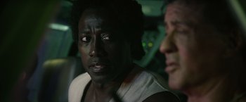 Movie still from “The Expendables 3” (2014), directed by Patrick Hughes – Close Up shot, Over the shoulder angle