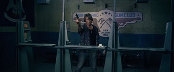 Movie still from “The Expendables 3” (2014), directed by Patrick Hughes – Medium shot, Over the shoulder angle