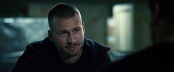 Movie still from “The Expendables 3” (2014), directed by Patrick Hughes – Close Up shot, Over the shoulder angle