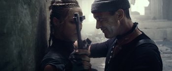 Movie still from “The Expendables 3” (2014), directed by Patrick Hughes – Close Up shot, Over the shoulder angle