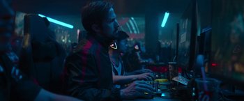 Movie still from “The Gray Man” (2022), directed by Joe Russo – Medium shot, Over the shoulder angle