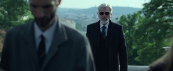 Movie still from “The Gray Man” (2022), directed by Joe Russo – Medium shot, Low angle