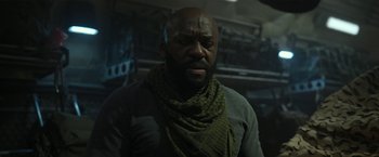 Movie still from “The Gray Man” (2022), directed by Joe Russo – Close Up shot, Low angle