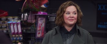 Movie still from “The Happytime Murders” (2018), directed by Brian Henson – A person wearing a jacket; Close Up shot, Over the shoulder angle