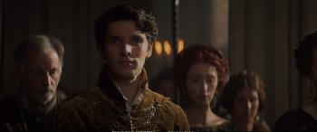 Movie still from “The Huntsman: Winter's War” (2016), directed by Cedric Nicolas-Troyan – A man and a woman standing next to each other; Close Up shot, Over the shoulder angle