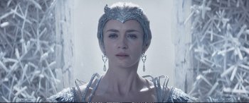 Movie still from “The Huntsman: Winter's War” (2016), directed by Cedric Nicolas-Troyan – A person wearing a crown; Close Up shot, Low angle