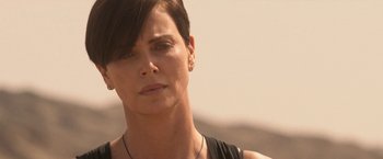 Movie still from “The Old Guard” (2020), directed by Gina Prince-Bythewood – Close Up shot, Over the shoulder angle