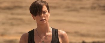 Movie still from “The Old Guard” (2020), directed by Gina Prince-Bythewood – Close Up shot, Over the shoulder angle