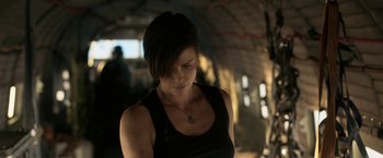 Movie still from “The Old Guard” (2020), directed by Gina Prince-Bythewood – Medium shot, Low angle