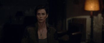 Movie still from “The Old Guard” (2020), directed by Gina Prince-Bythewood – Medium shot, Over the shoulder angle