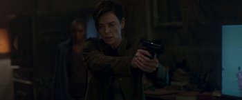 Movie still from “The Old Guard” (2020), directed by Gina Prince-Bythewood – Medium shot, Over the shoulder angle