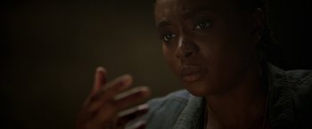 Movie still from “The Old Guard” (2020), directed by Gina Prince-Bythewood – Close Up shot, Over the shoulder angle