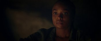 Movie still from “The Old Guard” (2020), directed by Gina Prince-Bythewood – Close Up shot, Over the shoulder angle