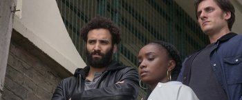 Movie still from “The Old Guard” (2020), directed by Gina Prince-Bythewood – Medium shot, Low angle