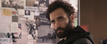 Movie still from “The Old Guard” (2020), directed by Gina Prince-Bythewood – Close Up shot, Over the shoulder angle