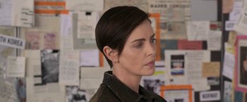 Movie still from “The Old Guard” (2020), directed by Gina Prince-Bythewood – Close Up shot, Over the shoulder angle