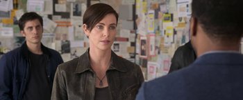 Movie still from “The Old Guard” (2020), directed by Gina Prince-Bythewood – Close Up shot, Over the shoulder angle