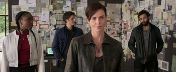 Movie still from “The Old Guard” (2020), directed by Gina Prince-Bythewood – Medium shot, Over the shoulder angle