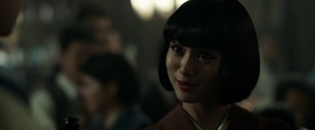 Movie still from “The Outsider” (2018), directed by Martin Zandvliet – A person wearing a jacket; Close Up shot, Over the shoulder angle