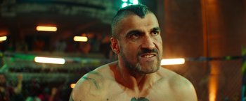 Movie still from “The Takedown” (2022), directed by Louis Leterrier – Close Up shot, Low angle