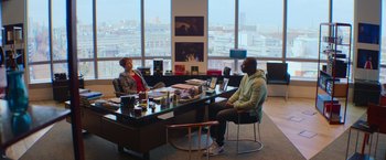 Movie still from “The Takedown” (2022), directed by Louis Leterrier – Wide shot, High angle