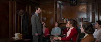 Movie still from “The Wife” (2017), directed by Björn Runge – Medium shot, Over the shoulder angle