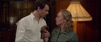 Movie still from “The Wife” (2017), directed by Björn Runge – Medium shot, Low angle