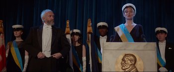 Movie still from “The Wife” (2017), directed by Björn Runge – Medium shot, Low angle