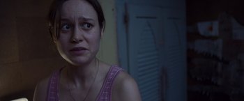 Movie still from “Room” (2015), directed by Lenny Abrahamson – A person with her eyes wide open; Close Up shot, Over the shoulder angle
