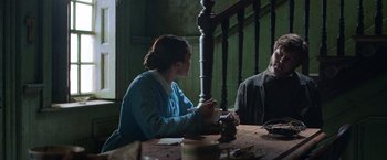 Movie still from “The Wonder” (2022), directed by Sebastián Lelio – Medium shot, Over the shoulder angle