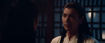 Movie still from “The Yin-Yang Master: Dream of Eternity” (2020), directed by Jingming Guo – A man and a woman are looking at one another; Close Up shot, Over the shoulder angle