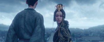 Movie still from “The Yin-Yang Master: Dream of Eternity” (2020), directed by Jingming Guo – Close Up shot, Over the shoulder angle