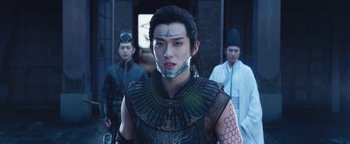 Movie still from “The Yin-Yang Master: Dream of Eternity” (2020), directed by Jingming Guo – Medium shot, Over the shoulder angle