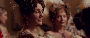 Movie still from “The Young Victoria” (2009), directed by Jean-Marc Vallée – Two women dressed up in renaissance clothing; Close Up shot, Over the shoulder angle