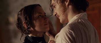 Movie still from “The Young Victoria” (2009), directed by Jean-Marc Vallée – A man and a woman looking into each others eyes; Close Up shot, Over the shoulder angle