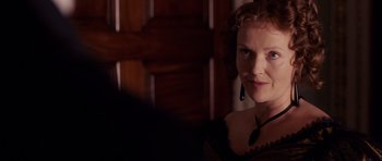 Movie still from “The Young Victoria” (2009), directed by Jean-Marc Vallée – A person wearing a necklace; Close Up shot, Over the shoulder angle