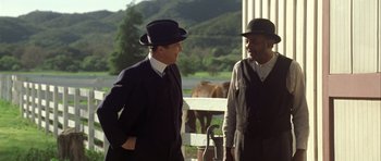 Movie still from “Seabiscuit” (2003), directed by Gary Ross – Medium shot, Over the shoulder angle